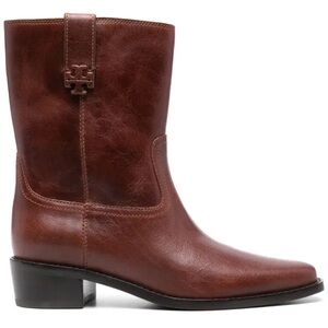 Tory Burch 40mm Double T-Motif Western Boots Size 7